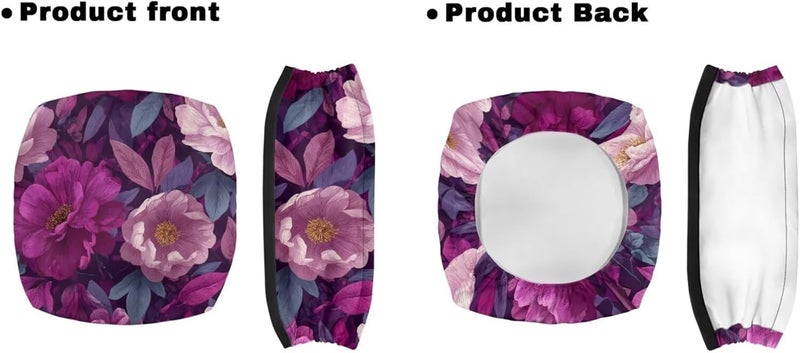 LedBack Universal Rollator Walker Seat and Backrest Covers Rollator Cover Walker Accessories Sets for Seniors Durable Underseat Pouch Tote, Purple Floral Leaves - Image 2